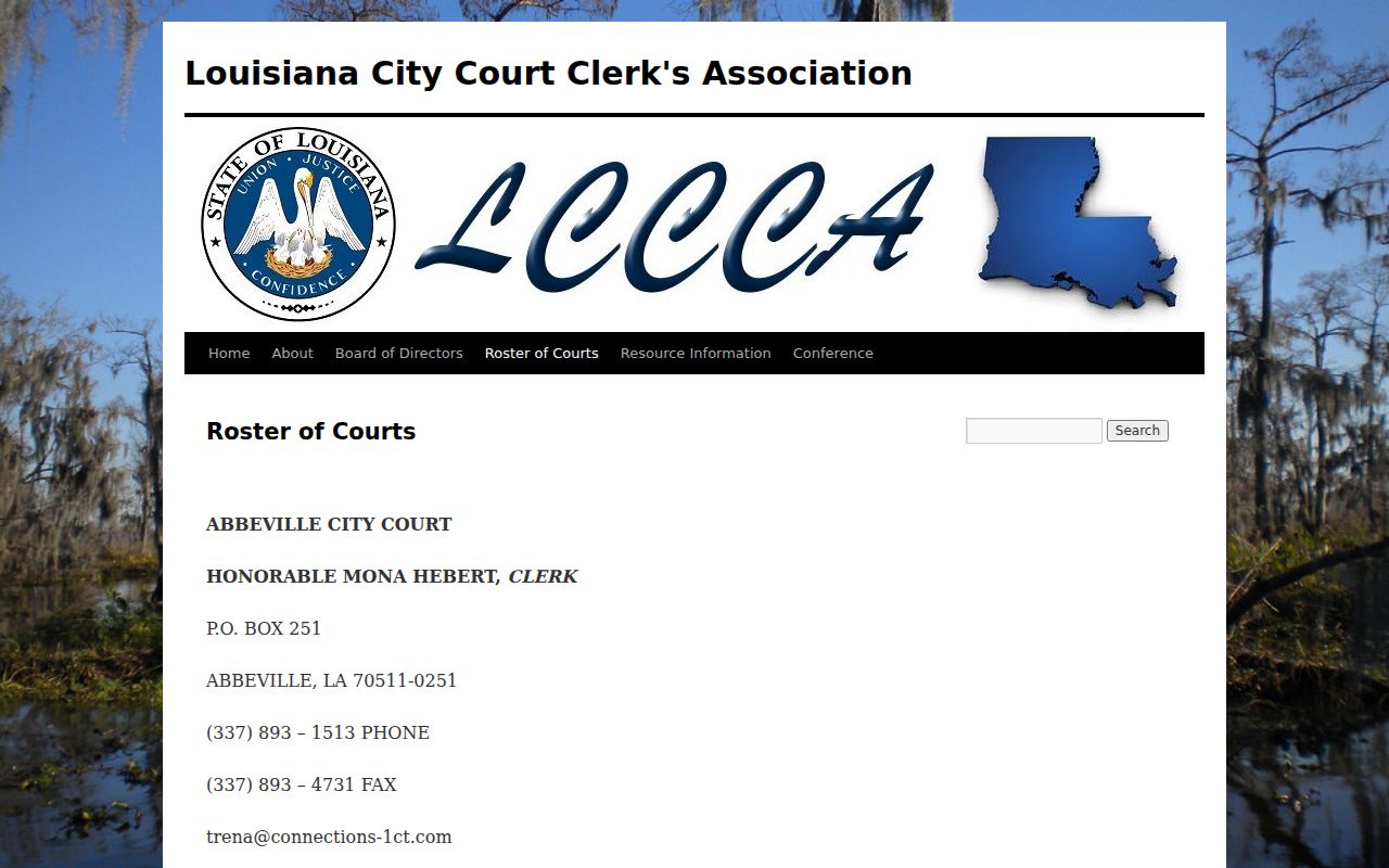 Bastrop court docket City Court clerk roster entry