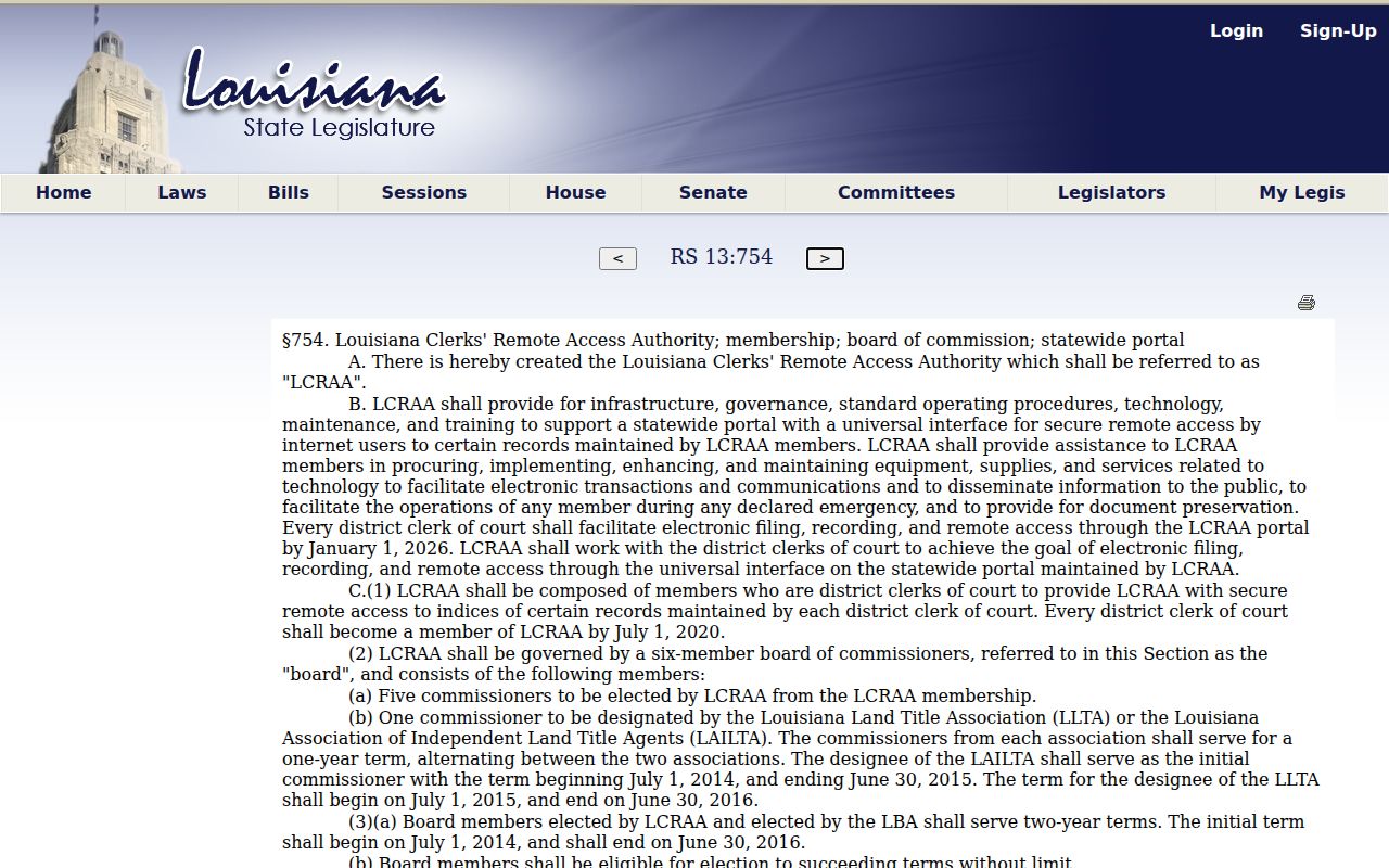 Morehouse Parish case search Louisiana remote access statute