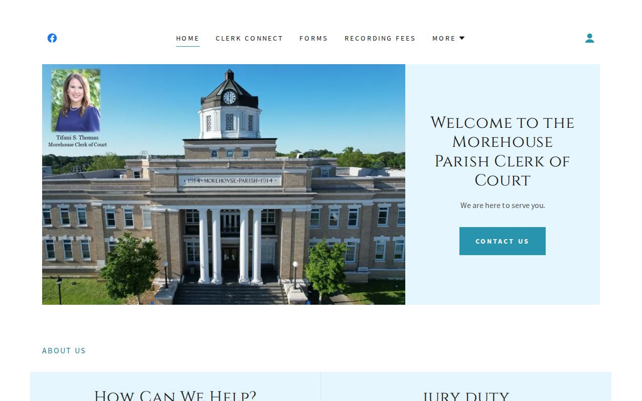 Morehouse Parish court docket access on the Morehouse Parish Clerk of Court homepage