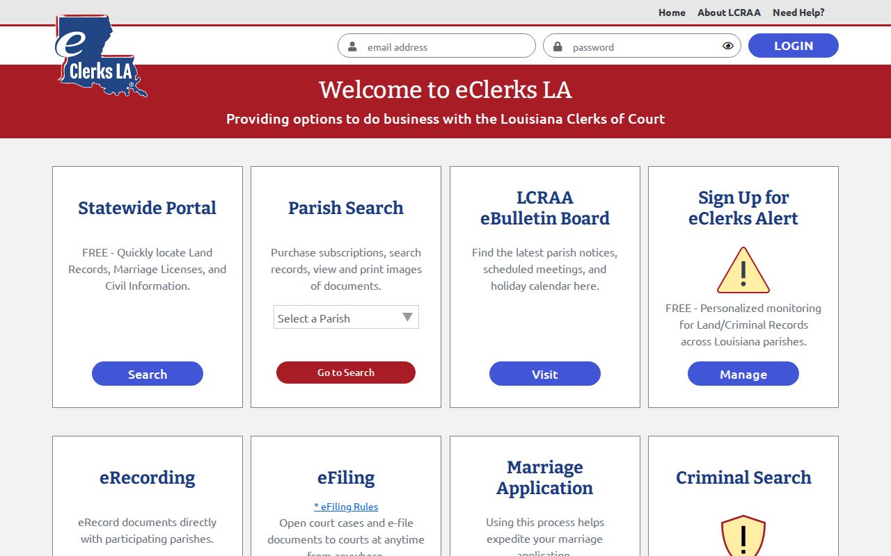 Morehouse Parish court docket statewide eClerks LA access portal